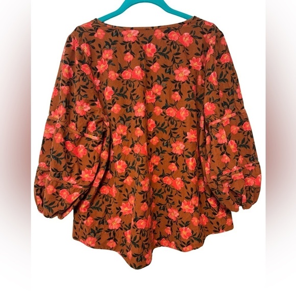 Sonoma Floral Corduroy V-Neck Plus Size Blouse Size 0X - Picture 8 of 13